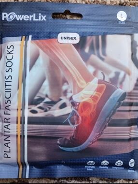 1 Pair Powerlix Unisex Beige Plantar Fasciitis Socks